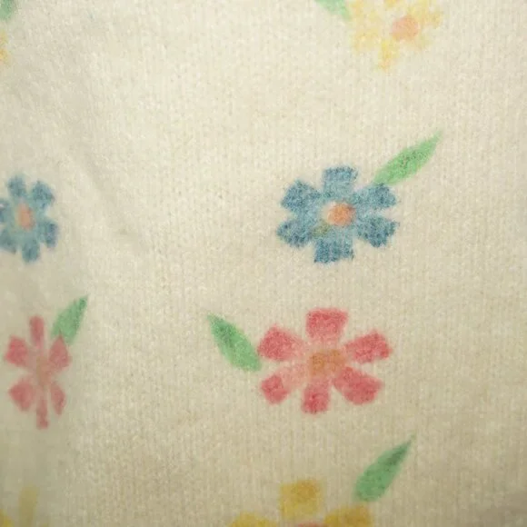 Vintage 50s Wool Hand Painted Cardigan Sweater - Picture 2 of 7